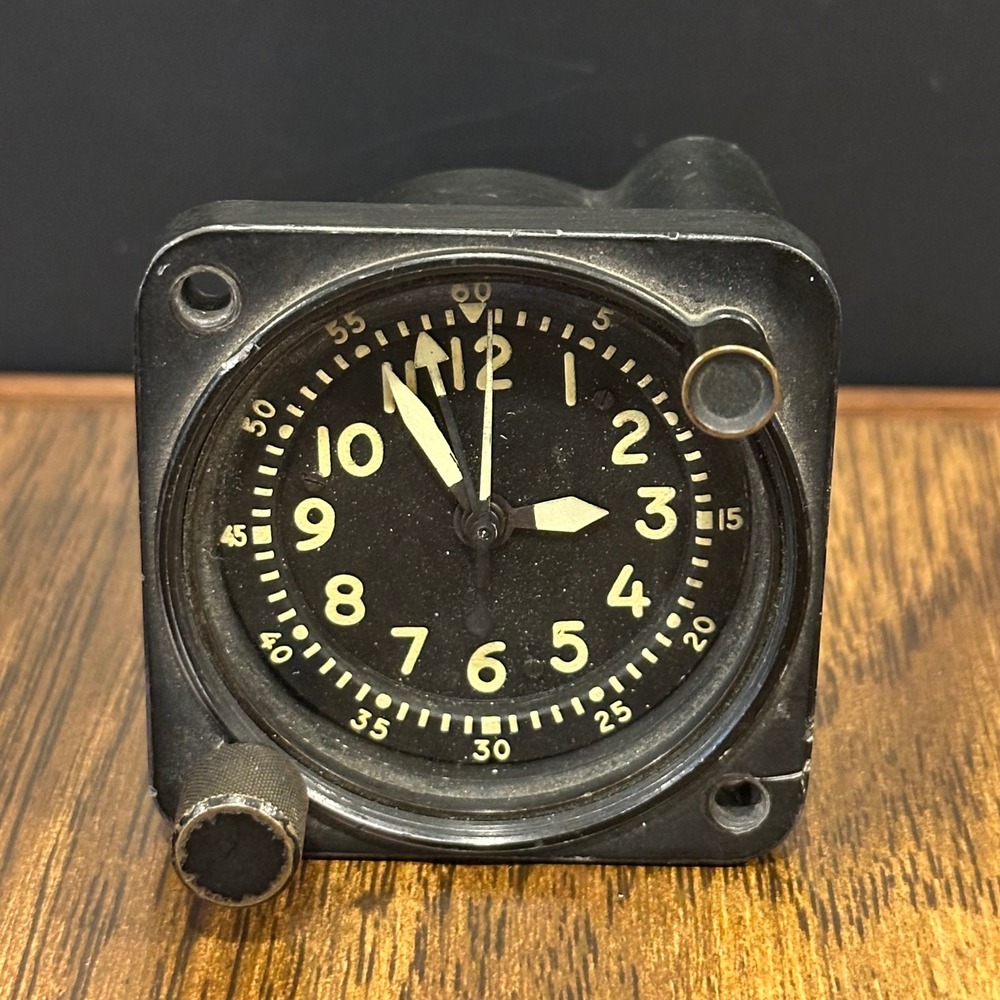 Waltham A-13A-1 Aircraft Clock Mechanical US Military Spec